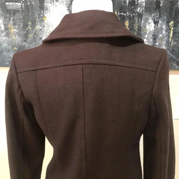 Foreign Exchange Brown Double Breasted Cropped Pea Coat Jacket-No size Tag - Picture 7 of 14